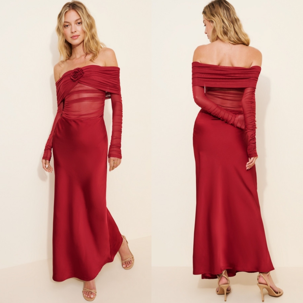Hansen & Gretel Riharne Off-The-Shoulder Maxi Dress